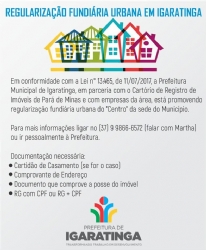 REGULARIZAÇÃO FUNDIÁRIA URBANA EM IGARATINGA