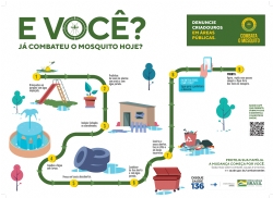 E você? Já combateu o mosquito da dengue hoje? Denuncie criadouros em áreas públicas!