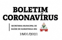 BOLETIM INFORMATIVO DO NOVO CORONAVÍRUS ( COVID-19 ) EM IGARATINGA-MG, 18/01/2021
