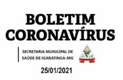 BOLETIM INFORMATIVO DO NOVO CORONAVÍRUS ( COVID-19 ) EM IGARATINGA-MG, 25/01/2021