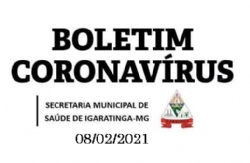 BOLETIM INFORMATIVO DO NOVO CORONAVÍRUS ( COVID-19 ) EM IGARATINGA-MG, ATUALIZADO EM 08/02/2021.