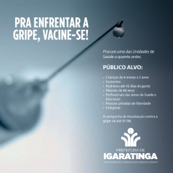 ATENÇÃO: campanha de imunização contra a gripe vai até 01-06!