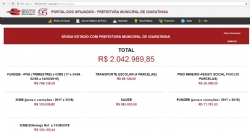 Dívida do Estado de Minas Gerais com Igaratinga