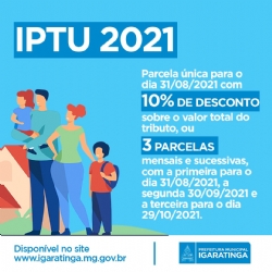 Pagamento IPTU 2021.