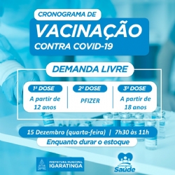 Cronograma de vacinação contra a COVID-19.