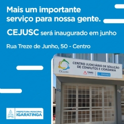 PAPRE-CEJUSC - Posto de Atendimento Pré-processual do Centro Judiciário Solução de Conflitos e Cidadania de Igaratinga.