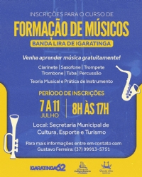 INSCRIÇÃO PARA O CURSO DE FORMAÇÃO DE MÚSICOS